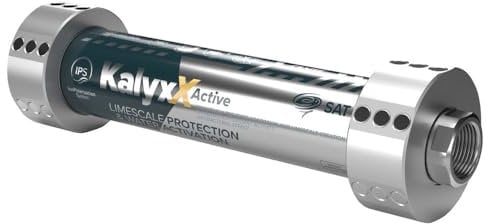 Swiss Aqua Technologies | Descalcificador de agua innovador, antical y antibacteriano IPS Kalyxx Active G 1/2 hembra IPSKXAG12 | Reducción de la cal | Instalación rápida | Sin mantenimiento