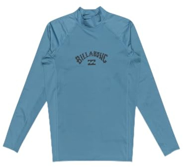 BILLABONG Mens Arch Wave Long Sleeve Surf T-Shirt Rash Vest - Smoke Blue - M