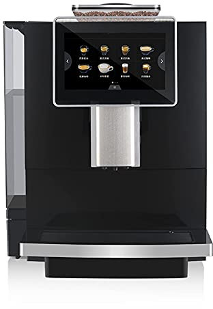 XFZJCHAP Fully Automatic Coffee Machine, 4L Large-capacity Italian One-button Freshly Ground Multi-function Coffee Machine, Smart Home Office Commercial Silver, Black