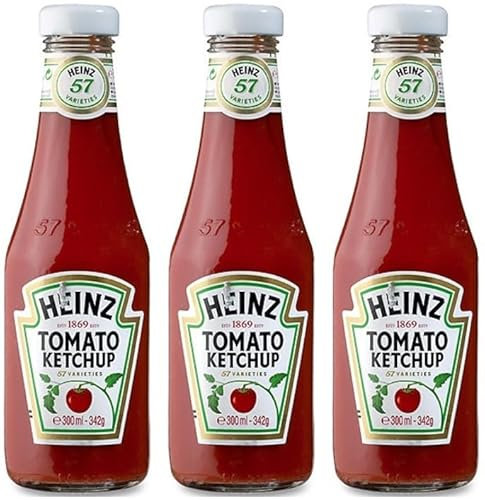 Heinz Ketchup Glass Bottle 342g Pack of 3