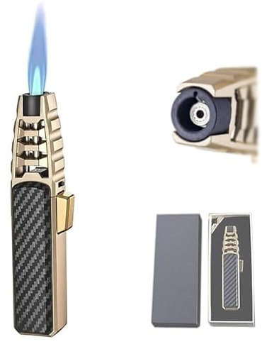 Fire Blaze Lighter,Fireblaze Electric Lighter,Brightfire Lighter,Refillable Butane Gas Lighters,Brightfire Rechargeable Torch Lighter(Gold)