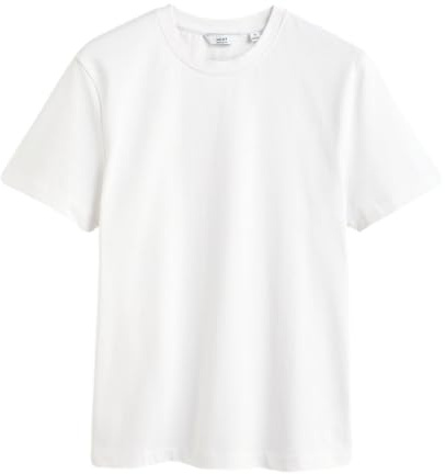 NEXT Herren Reguläre Passform T-Shirt aus schwerem Stoff Weiß 3XL