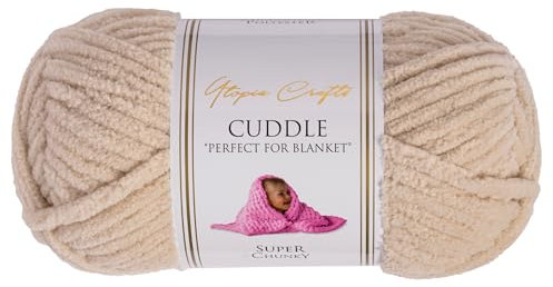 Utopia Crafts Cuddle Super Chunky Chenille Yarn Soft Amber, 100g 60m Ball, Fluffy, Soft & Easy to Use, Perfect Chunky Yarn for Crochet & Knitting, Machine Washable, Beginner-Friendly Wool Alternative