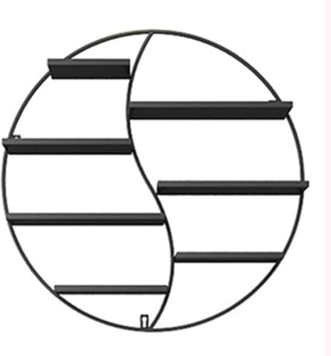 Nagelllack Ständer aus Metall zur Wandmontage, Nagellack-Aufbewahrung, Nagellack-Regal, Kosmetik-Aufbewahrungsregal, multifunktionaler Salon-/Schönheits-/Nagelshop-Organizer-Halter(Black,Round frame)