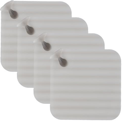 Disnace 4 Piezas Silicona Protector de Drenaje, 15cm Cuadrada Desagüe de Ducha, Universal Silicona Bloquear el Olor Cubierta, Desagüe de Ducha, Cubiertas De Desagüe para Baño Cocina, Gris