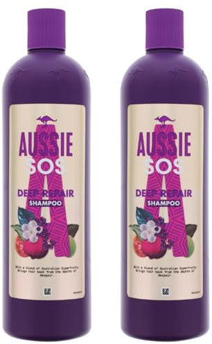 2x Aussie SOS Deep Repair Shampoo Für Geschädigtes & Trockenes Haar je 490ml