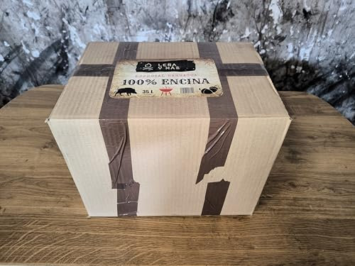 Leña y Mas Encina 100% para Barbacoa, 35L, Caja 38 x 31 x 31 cm