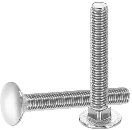 uxcell 10 bulloni a testa tonda, M10 x 70 mm, in acciaio inox, 18-8 (304), viti a collo quadrato, per accessori di fissaggio, colore argento
