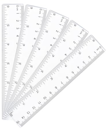5 Stück Kunststoff Lineal 15 Cm, Transparent Lineale Set, Lineale Aus Geradem Kunststoff, Metrische Inch Skala Lineal Präzision Messwerkzeug, Rulers Für Schule Büro Zuhause