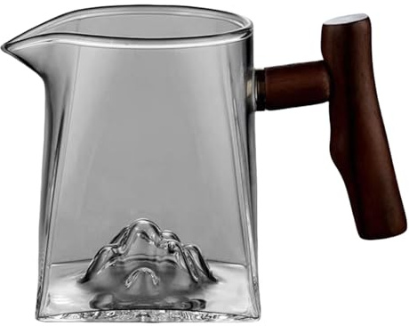 Glas-, Dekanter mit Berg, hitzebeständig, zum Übergießen, Gläser für Kaffee, Wasser, Saft, lose Teeblätter, Zuhause, Küche, Bar, 11,4 x 9,5 x 7,4 cm