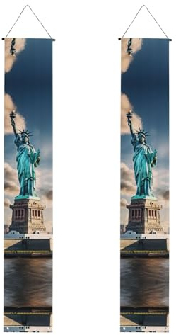 Freiheitsstatue in New York - Banner mit Freiheitsstatue in New York Druck, festliche Dekoration für jeden Anlass, Innen- und Außenbereich, Haustür, Veranda