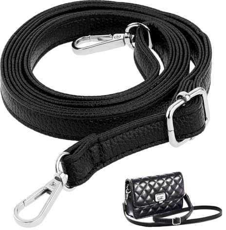 SOGHO Schulterriemen Für Taschen,Schultergurt Für Taschen,Taschengurt Schwarz,Taschenriemen,Lederriemen Für,Tragegurt Tasche Für Brieftaschen Umhängetaschen Taschengurt (Silber Schnalle)