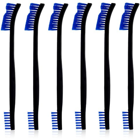 Gosknor 6 Teiliges Set aus Doppelseitigen Nylon Reinigungsbürsten, Kleines Reinigungsbürstenset Multifunktionale Detailreinigungsbürste Fugenreinigungswerkzeug für Küche Schmuck Kleine Gegenstände