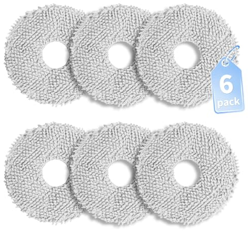 PeakLife 6 Chiffon de Nettoyage pour Dreame L10s Ultra Gen 2, X40/X50 Ultra Complete, L40 Ultra AE, L10s Pro Gen 2/3, MOVA E30/E40 Ultra, P50 Ultra, Xiaomi X20+, X10+, Serpillière du Aspirateur Robot
