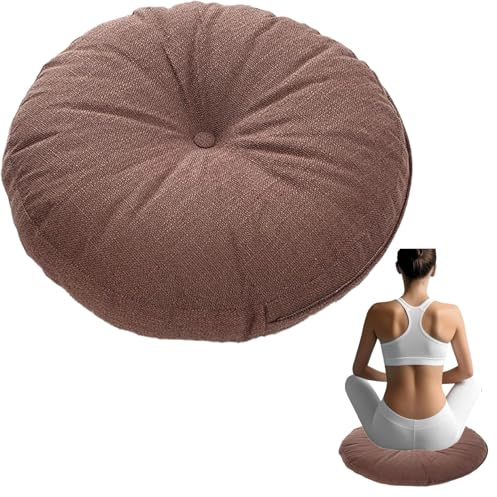 Sitzkissen Rund 40/45/50/60/70cm Dicke 13-15cm 1 Stück Bodenkissen Rund Sitzpolster Stuhlauflage Sitzpolster Stuhlkissen Polster Auflage for Wohnzimmer Büro Konferenzraum(Rötlichbraun,70cn/27.5)