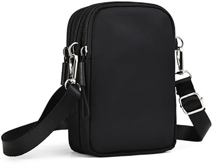 Casecret Mini Tasche Damen Handy Schultertasche Kleine Handytasche zum Umhängen mit Geldbörse Umhängetasche Brieftasche Kartentasche Crossbody Bag für iPhone 17 16 Samsung Xiaomi Bis zu 7.5 Schwarz