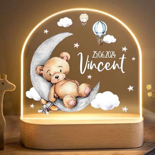 Little Deco individuelle Nachttischlampe, Nachtlicht Baby, Lampe mit Namen | Tischlampe mit Kabel, Stilllicht, Kinderzimmer Deko, indirekte Beleuchtung, Wickellicht, Baby Geschenk personalisiert