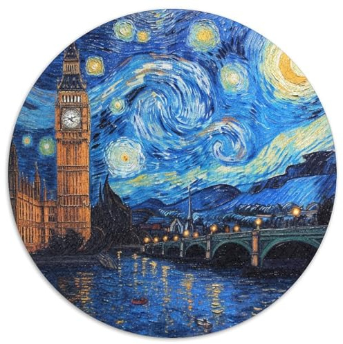 London Tower Bridge Jigsaw Puzzles Great Gift for Adults 1000 Piece Family Challenging Toys Home Decors Bell Tower Jigsaw Puzzle for Women Men Adult 1000pcs (67.5x67.5cm)