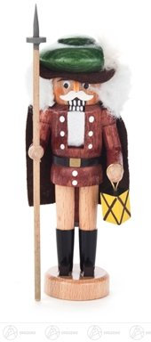 Rudolphs Schatzkiste Nussknacker Nachtwächter braun-Natur Breite x Höhe x Tiefe 5 cmx15 cmx4,5 cm NEU Erzgebirge Nußknacker Weihnachtsfigur Holz