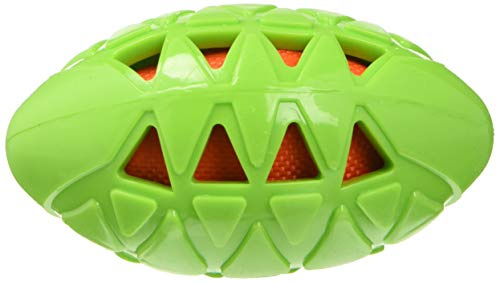 Rosewood 40326 bissresistenter, robuster Rugbyball aus Gummi für Spielereien innen und außen, Spielzeug für kleine Hunde, Länge: 9 cm