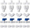 CESFONJER Wasserzulaufleitung Universal Anschluss-Set, RO Wasserfilter Fitting, 1/4 (6mm) Pushfit gerade Stecker Pack von 20 (Y + T + I + L Typ Combo + Absperrventil) Upgrade, Keine Blaue Schnalle.