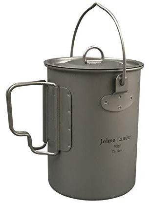 Jolmo Lander Ultraleicht Titan Topf,Titan Topf mit Henkel Camping Topf 900ml