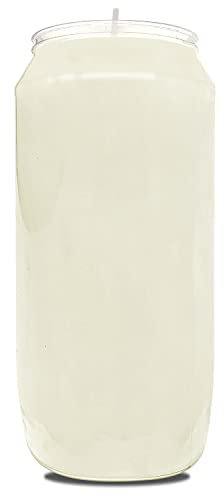 Hyoola Velas de Oración Blancas, 7 Días, Pack de 1 - Velas Religiosas de 15 cm - Velas Votivas para Uso Religioso, Memorial, Festivo, Velatorio o Emergencia - Velas con Vaso y Cera Vegetal