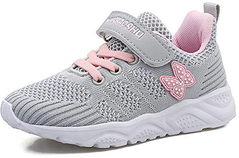 Zapatillas Deportivas Niñas Bambas Ligero Niña Tenis Nina Zapatos Casual Bebé Niñas Zapatillas para Correr Niñas 23 EU,Gris