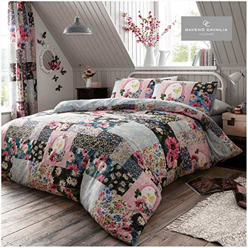 GC GAVENO CAVAILIA Printed Duvet Cover Sets, Reversible Bedding Bed Set, Polycotton Quilt Covers, Ellis Multi, Double