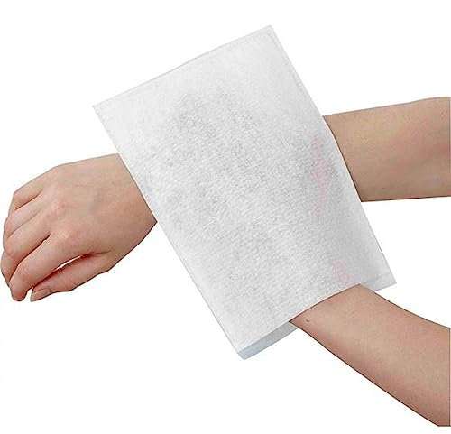 Vivezen - Lot de 100 gants de toilette non tissés jetables 15 x 23 cm - Blanc