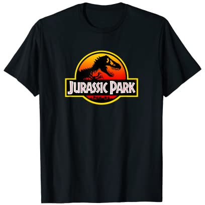 Jurassic Park Classic Logo Red & Orange Gradient Maglietta