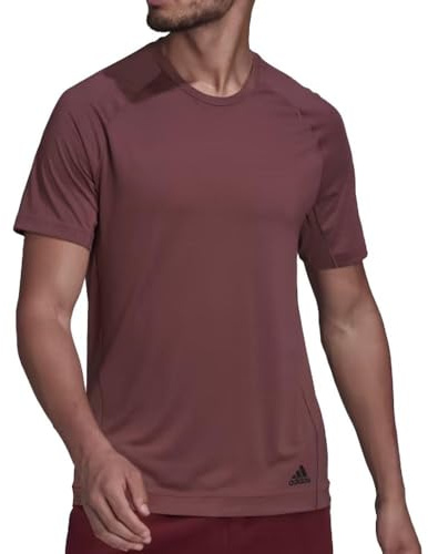 adidas T-Shirt Burgunderrot Herren M Yoga Tee, rot, S
