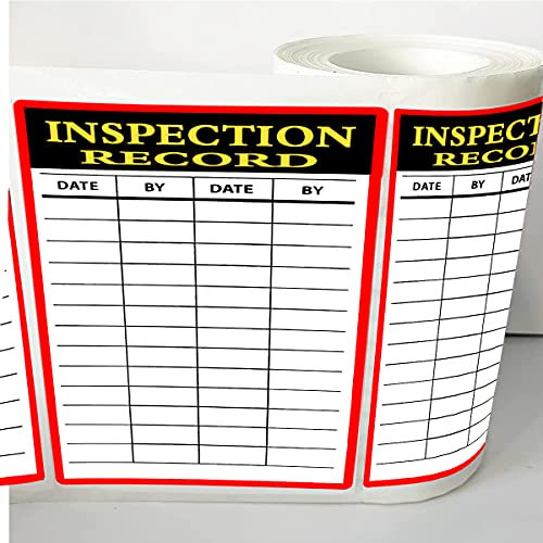YOUOK Inspection Record Inventory Shipping Pallet Stickers,3.5x5 inch Special Handling Instructions Stickers for Warehouse Control,Equipment Maintenance (200pcs), YOUOK08182255RECORD22
