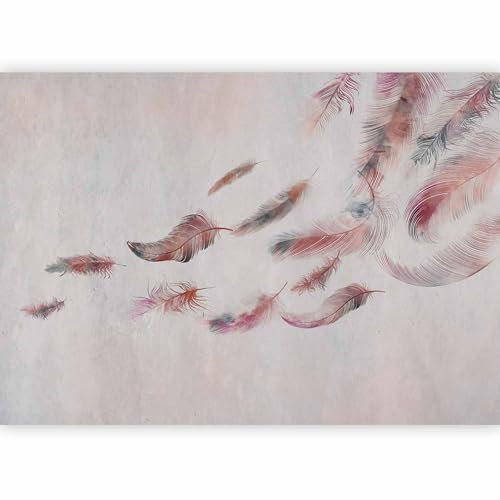 murando - Carta da parati Piuma 450x315 cm Fotomurali in TNT Murale alla moda Decorazione da Muro XXL Poster Gigante Design Carta per Pareti Soggiorno Boho Astratto Ornamento rose n-A-1699-a-a