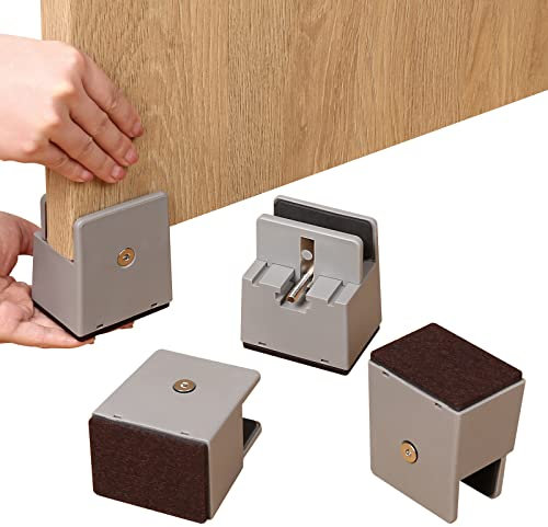 Ezprotekt 5,1 cm Höhe Verstellbare Stuhlerhöhung mit Schraubklemme, robuste Sofa-Tische, Bettmöbel-Erhöhung, passend für quadratische/runde Stuhlbeindurchmesser von 0–1,5 Zoll, unterstützt 9.000 kg