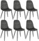 Lestarain Esszimmerstühle 6er Set mit Rückenlehne, für Esszimmer Küche Wohnzimmer, Küchenstühle gepolstert mit Samtbezug, aus Metall, ergonomisches Design, Dunkelgrau