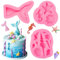 3 stück Silikonform Meerjungfrau Fondantform,3D Ozean Tier Meerjungfrau Silikonform, Formen Fondant Meerjungfrau, Muschelform Fondant Formen Schwanzform Backformen für Kuchen, Schokolade, SüßIgkeiten