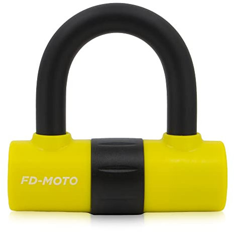 FD-MOTO U Lock Motorcycle Steel Disc Lock High Security Carabiner Lock,Yellow
