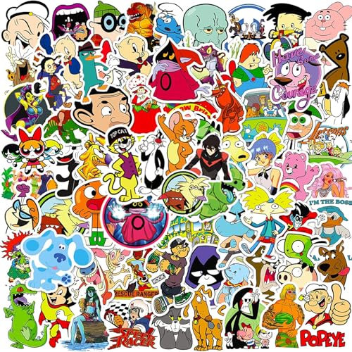 100 Stück 80S/90S Classic Aufkleber, Kawaii Graffiti Stickers, Niedliche Vinyl Wasserdichte Aufkleber für Skateboard Computer Laptop Gitarre, Teenager