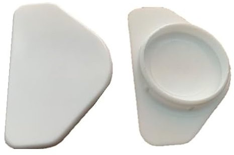 Cerniera alata bianca da 35 mm e tappi per fori per viti, per armadietti da cucina/ante di credenze (6 tappi bianchi per cerniera alata)