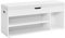 VASAGLE Shoe Bench with Cushion, Storage Bench with Padded Seat, 3 Compartments, Hidden Storage, Shelves, Living Room Lounge Hallway Bedroom, Load Capacity 150 kg, White LHS130W14