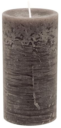 ZauberDeko Rustic Stumpenkerze Braun Tischdeko Adventskranz Brenndauer ± 60h Ø 7cm H 13cm