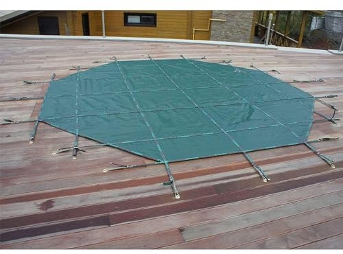 Solarplane Poolabdeckung Robuste runde Poolabdeckung, Winter-Schwimmbadschutzabdeckung mit Feder, Schnalle und Anker, hält Schmutz fern und bleibt sauber, 1 2 3 4 6 8 10 m ( Color : Green , Size : Dia