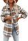 Veste Carreaux Laine Femme Manteau Femme Carreaux Chic et élégant Bouton Down Veste Carreaux Femme Chaude Hiver Longue Chemise Carreaux Flanelle Surchemise