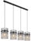 Globo Pendelleuchte - Schwarz matt - Metall - Rauchglas - 4-flammig - 110 x 140 cm