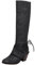 Joliss Donna Classico Stivali Occidentali Tacco a Blocco Stivali Alti con Fibbia Laccio Punta Rotonda Senza Chiusura Stivali Alti Tacco Western Stivali da Cowboy Nero Numero 41 EU/43Cn