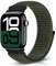 Bcuckood Nylon Sport Armband Kompatibel mit Apple Watch 42mm 41mm 40mm 38mm für Damen Herren, Sport Solo Loop Armband für iWatch Serie 10 9 8 7 6 5 4 3 2 1 SE, Marinegrün