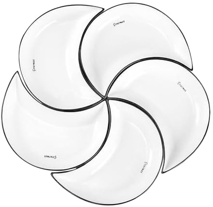 Dinner Teller Set - Keramik Servierteller Set, Keramik Teller für Spülmaschine | Kalte Teller in Mondform, Keramik Geschirr Set