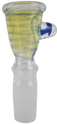 Glass Bowls for Bongs, 18.8mm Male Socket (Blue/Yellow)