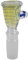 Glass Bowls for Bongs, 18.8mm Male Socket (Blue/Yellow)